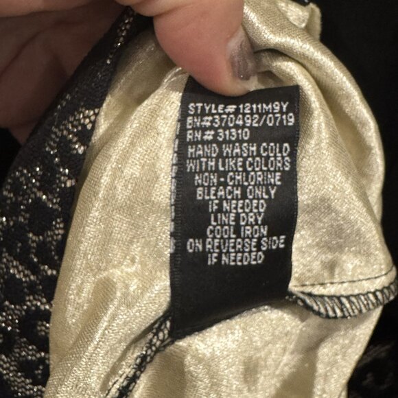 NWT BCX Cowl Neck Dress 1xl Black and Gold with Leopard Print Party NYE Wedding - Picture 7 of 7